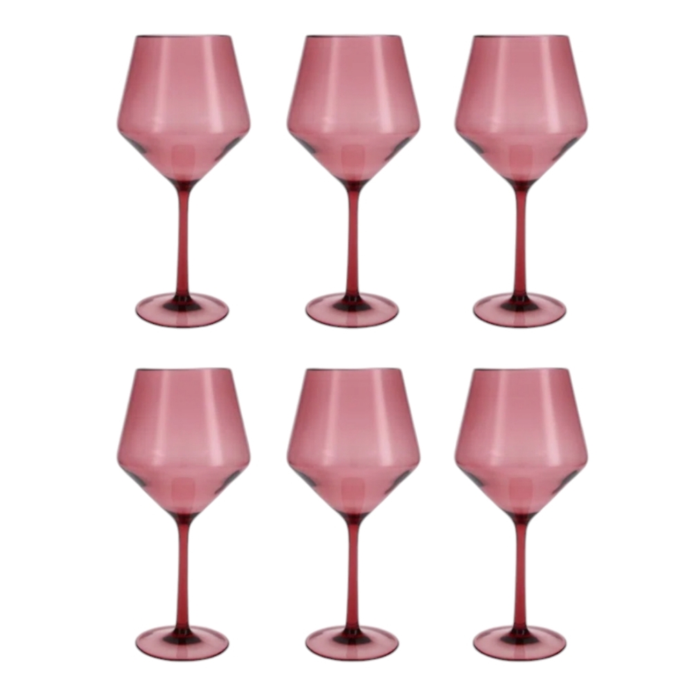 Fortessa Sole shatter resistant 22 oz rose red wine glasses set of 6